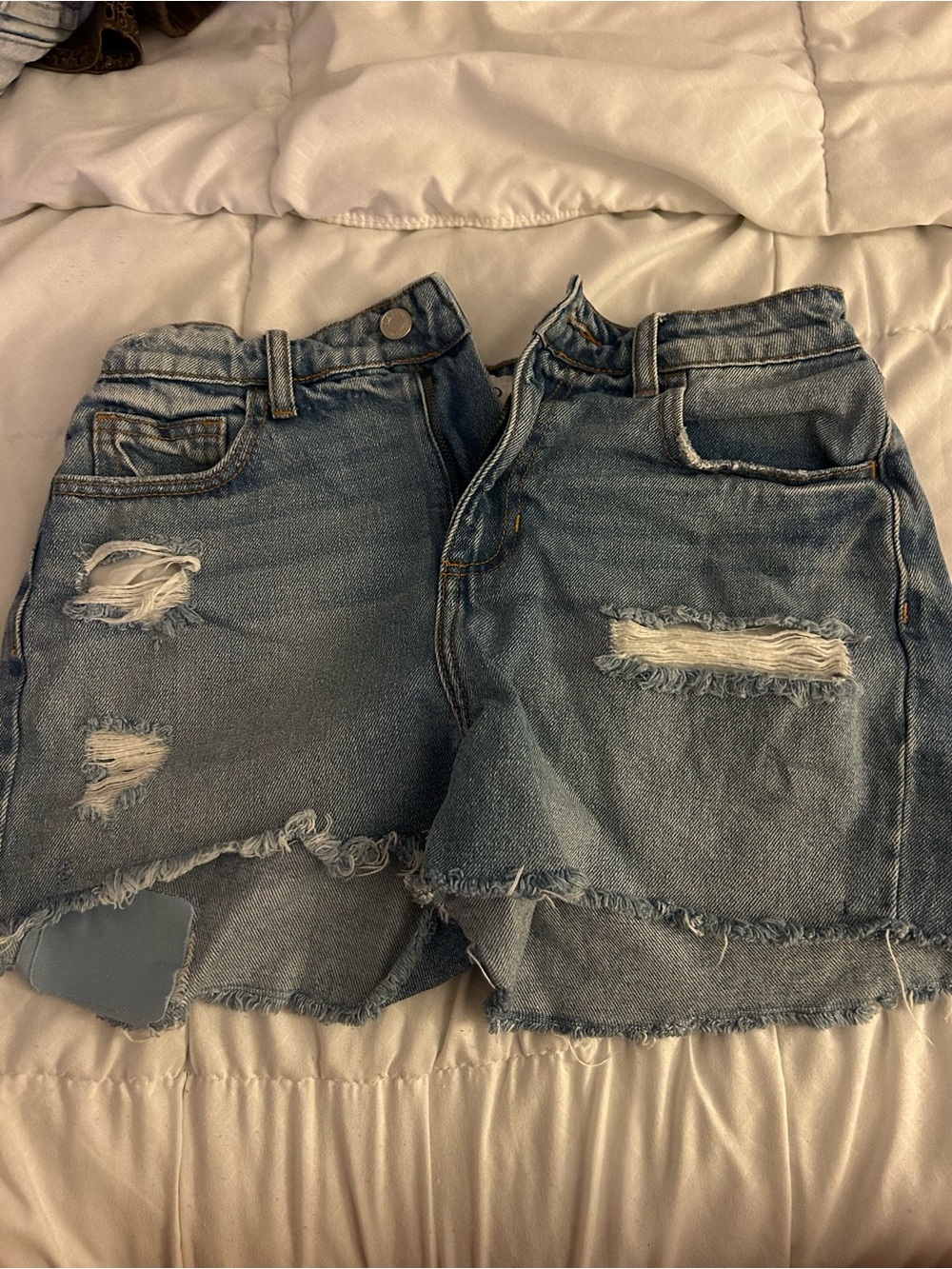 Cello Women's Distressed Light Blue Denim Shorts